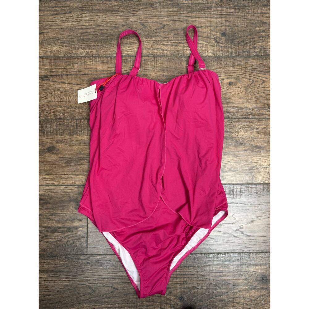 Magisculpt Pink Wireless Adjustable Straps One Piece Swimsuit Sz 20 NWT